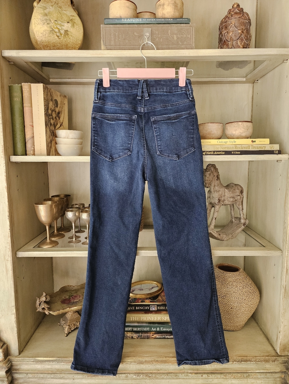 Good American High-Rise Straight Leg Jeans in Dark Indigo - Picture 13 of 15
